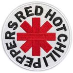 Red Hot Chili Peppers Asterisk Red On White Woven Sew On Patch Official