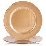 Gold Charger Plates 33cm, Set of 4 Christmas Table Chargers Under Plate Decor