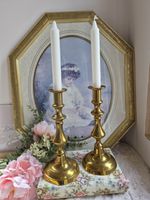 Pair Vintage Brass Candlesticks | Tall 26cm Candle Holders | Traditional Decor