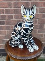 Rare Mid Century Italian Ceramic Cat by Raymore Pottery MCM Cat Sculpture  46cm