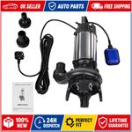 1500W Submersible Dirty Water Pump Grinder Sewage 500L/min Heavy Duty w/ Grinder