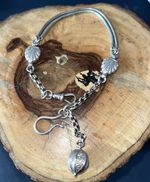 Antique Victorian Albertina Sterling Silver Watch Fob / Bracelet Beautiful Item