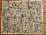 Colorful Large Map Room Chemnitz Ore Mountains 1903 on Linen