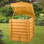300L WOODEN COMPOST BIN BEEHIVE GARDEN COMPOSTER LARGE OUTDOOR WASTE ORGANIC ECO