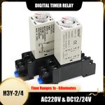 Digital Timer Relays AC220V & DC12/24V Selectable Time Ranges 1s - 60minutes