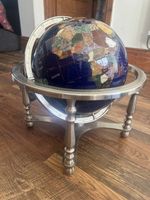 NEW HANDMADE semi Precious Stone Globe Blue Lapis Oceans SKU150 45 X 45 X 45cm