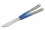 5.5" TRAINING BUTTERFLY Balisong Practice Blue Gradient Flip Trick Toy Blunt