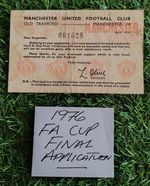 Manchester United Match Ticket  Application 1976 FA Cup Final Rarely Seen Saints