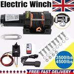 12V 3500lbs Electric Winch Synthetic Cable Wireless Remote Quad Bike ATV Boat