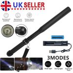 High Power 5500000LM Security Stick Torch Rechargeable Light Tactical Flashlight