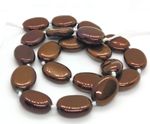 Plated Hematite Flat Oval Beads 18x14mm - 40cm Strand