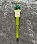 Green Ballpoint Pen/Biro, Black Ink, Plastic Pen, Novelty Character Topper