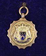 9 Carat Gold Sports Medal Fob Blue Enamel Detail Burmantofts Billiards 7.95g-EHB