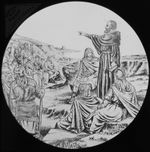 Glass Magic Lantern Slide  PRIEST PREACHING TO SAXON GROUP C1890 RELIGION