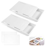 2 Pieces Under Desk Drawers 22 x 15.5 cm Storage White