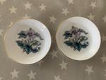 2 Royal Worcester Fine Bone China Floral Trinket / Butter Dishes