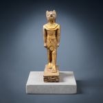 Bastet Statue Standing Cat Goddess Ancient Egyptian Style Hand Carved Stone 22cm