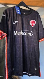 Fiorentina Away Shirt Black Short Sleeve Adults Size XL Football