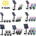 Solar RGB LED Underwater Spotlight Spot Light Garden Pool Pond Submersible Light