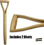 Replacement Spade/Fork Handle Shaft Split Hard Toon Wood 72cm 28” INC 2 RIVETS