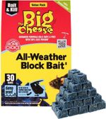 Big Cheese 30 X 10G Rat Poison Bait Mouse Killer All-Weather Block Bait STV213
