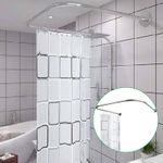 Shower Curtain Rail Rod U-Shape Curved Toilet Bathroom Pole Stainless Steel
