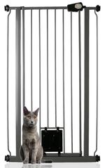 Bettacare Dog Gate Extra Tall Pet Gate with Cat Flap, Slate, 75cm - 84cm New!