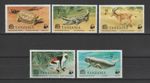 TANZANIA 1977 WWF SG 212/216 MNH