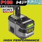 Battery Replace 18V 9.0AH For Ryobi P108 One Plus Lithium RB18L50 RB18L40 P104