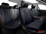 Blue Black Leatherette Full Set Car Seat Covers For Hyundai Tucson Santa Fe Kona