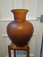 Orange Patterned Glass Vase