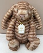 Jellycat Luxe Bunny Juniper Striped Doll Toy Christmas Gift Tags + Dust Bag 31CM