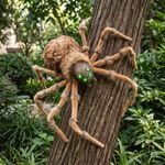 Giant Arachnid with Light-up Eyes Furry Decoration Oversized for Window Displays