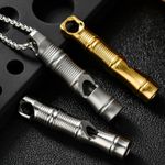 Titanium Alloy Survival Whistle EDC Outdoor Emergency Rescue Keychain Tool