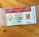 Zinedine Zidane - European Debut Match Ticket - Salgueiros V Cannes 1991 *RARE*
