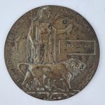 Antique WW1 Bronze Death Plaque Penny Cecil William Smith