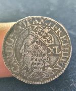 VF Scottish Charles I Silver 40 Pence XL Hammered Coin Edinburgh Mint Falconer F