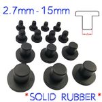 2.7mm - 15mm Solid Hole Plug T-Shape Silicone Rubber Seal Stopper Inserts Bungs