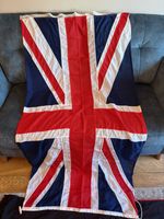 Vintage Linen Union Jack Flag 6ft X 3ft Panel Sewn 1940’s