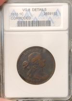 1803 Large Cent Draped Bust Rare SoapBox ANACS VG 8 Details!