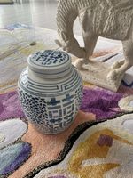 Antique Chinese Ginger jar antique blue and white Good Luck Jar
