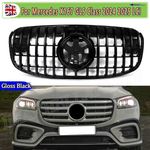 FOR MERCEDES GLS SUV X167 LCI 2024 2025 GLOSS BLACK FRONT BUMPER GRILLE GT STYLE