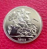 1911 George V Gold-Plated Sovereign Coin: Coronation Year MODERN MUSEUM SPECIMEN
