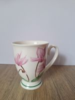 PORTMEIRION STUDIO FLORAL PINK CYCLAMEN PATTERNED FOOTED MUG