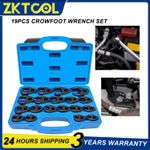 19PCS Crowfoot Wrench Set Metric Crows Foot 8-32mm Flare Nut Wrench Set Tool Kit