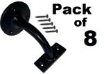 Pack of 8 Black Antique Cast Iron Handrail Bracket 63 mm Black Country Foundry