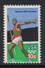Scott 1790- Olympics 1980 Decathlon, Javelin Thrower- MNH 10c 1979- mint stamp