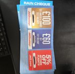 1 x Jet 2 Rain Cheque £100  Voucher and £60 raincheque and 5% Flight Discount