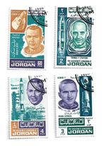 Jordan postage stamps x 4 Space Achievements 1966