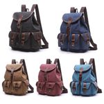 Women Fashion Canvas Backpack Shoulder Bag Vintage Lightweight Rucksack School